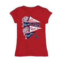 Girls Toddler Vive La Fete Red Ole Miss Rebels Game Day Spirit Cheer Fitted T-Shirt