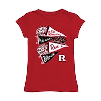 Girls Toddler Vive La Fete Scarlet Rutgers Scarlet Knights Game Day Spirit Cheer Fitted T-Shirt