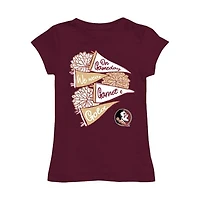 Girls Toddler Vive La Fete Garnet Florida State Seminoles Game Day Spirit Cheer Fitted T-Shirt