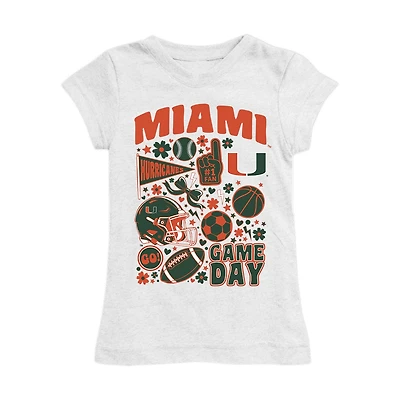 Girls Youth Vive La Fete White Miami Hurricanes All-Star Game Day Sports Fitted T-Shirt