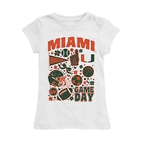 Girls Youth Vive La Fete White Miami Hurricanes All-Star Game Day Sports Fitted T-Shirt