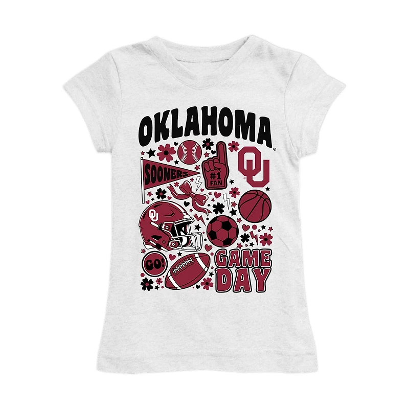Girls Youth Vive La Fete White Oklahoma Sooners All-Star Game Day Sports Fitted T-Shirt