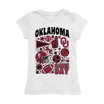 Girls Youth Vive La Fete White Oklahoma Sooners All-Star Game Day Sports Fitted T-Shirt