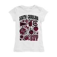 Girls Youth Vive La Fete White South Carolina Gamecocks All-Star Game Day Sports Fitted T-Shirt