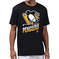 Men's Starter Black Pittsburgh Penguins Logo Zoom T-Shirt
