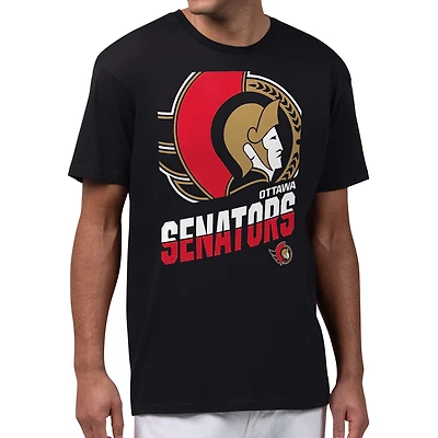 Men's Starter Black Ottawa Senators Logo Zoom T-Shirt