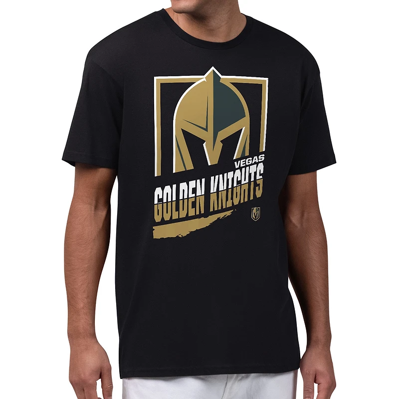 Men's Starter Black Vegas Golden Knights Logo Zoom T-Shirt
