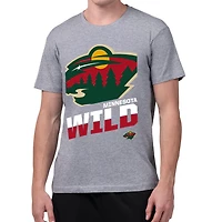 Men's Starter Gray Minnesota Wild Logo Zoom T-Shirt