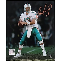 Dan Marino Miami Dolphins Autographed 8" x 10" White Jersey Passing Vertical Photograph