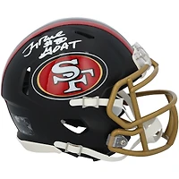 Jerry Rice San Francisco 49ers Autographed Riddell Rivalry Speed Mini Helmet with "Goat" Inscription