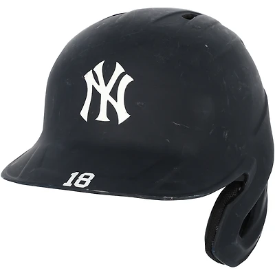 Oswald Peraza New York Yankees Game-Used #18 Navy Batting Helmet vs. Pittsburgh Pirates on April 5, 2025