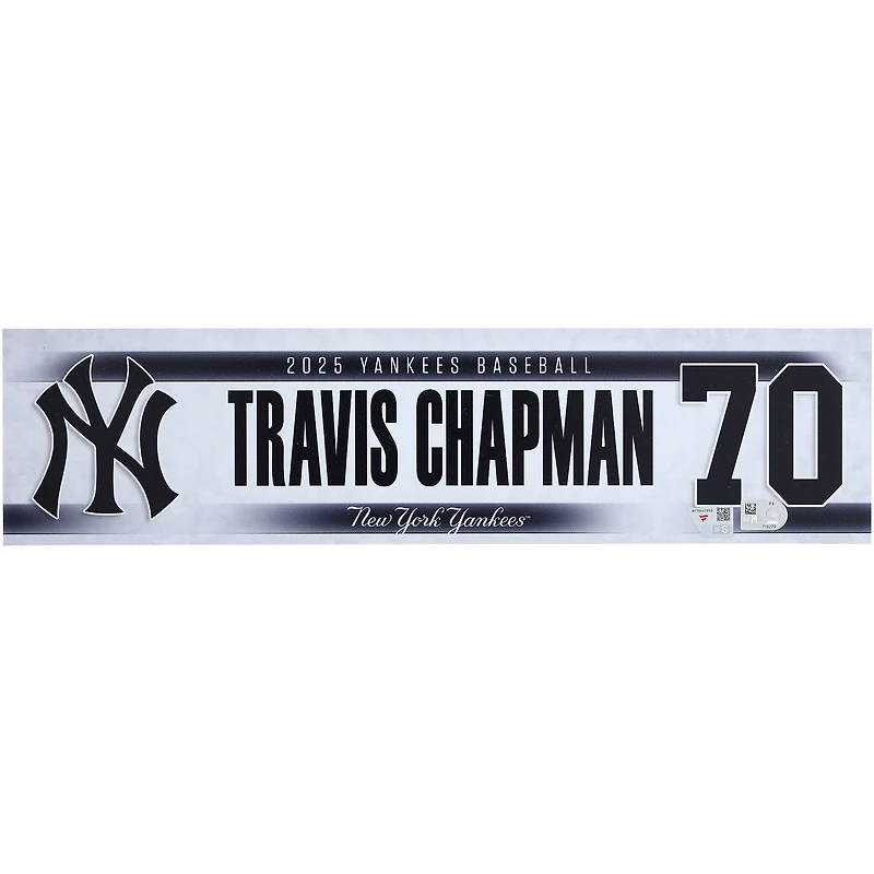 Travis Chapman New York Yankees Player-Issued #75 Nameplate from the 2025 MLB Postseason