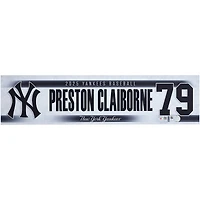 Preston Claiborne New York Yankees Player-Issued #79 Nameplate from the 2025 MLB Postseason
