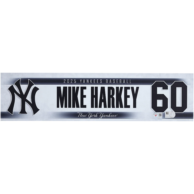 Mike Harkey New York Yankees Player-Issued #60 Nameplate from the 2025 MLB Postseason