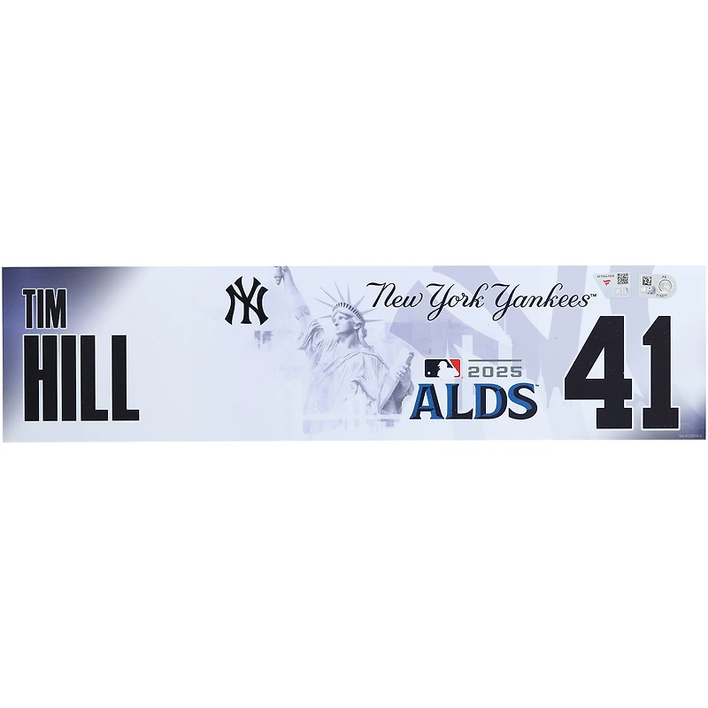 Tim Hill New York Yankees Player-Issued #41 Nameplate from the 2025 MLB Postseason
