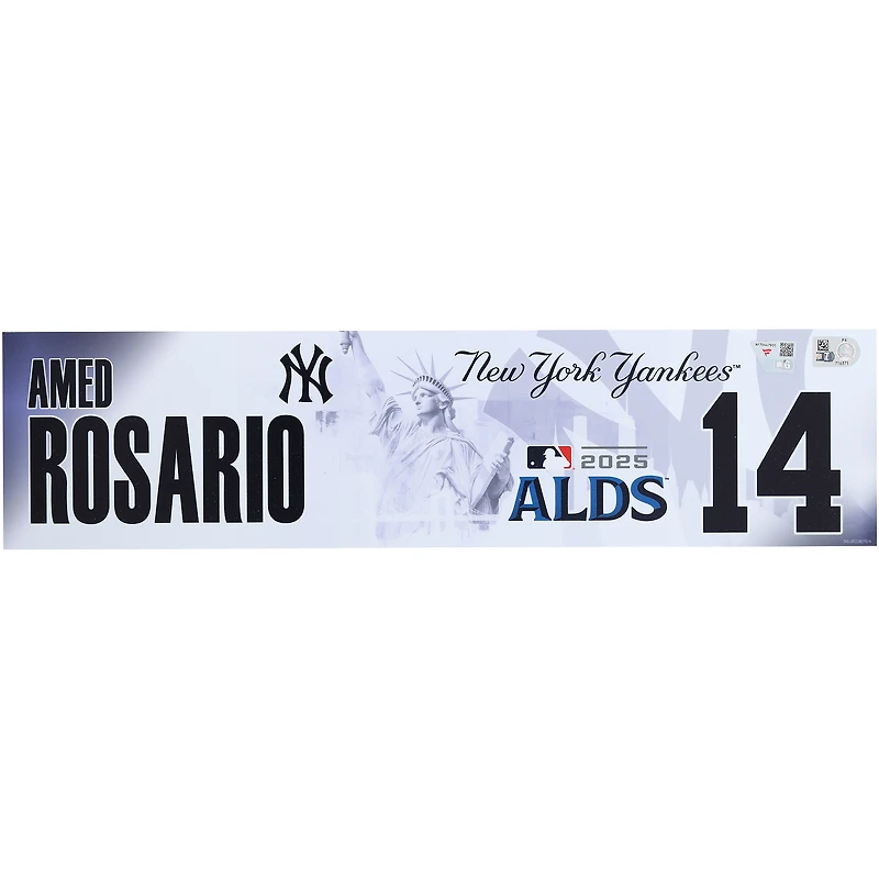 Amed Rosario New York Yankees Player-Issued #14 Nameplate from the 2025 MLB Postseason