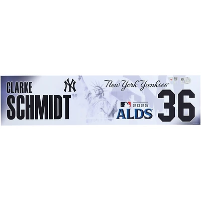 Clarke Schmidt New York Yankees Player-Issued #36 Nameplate from the 2025 MLB Postseason