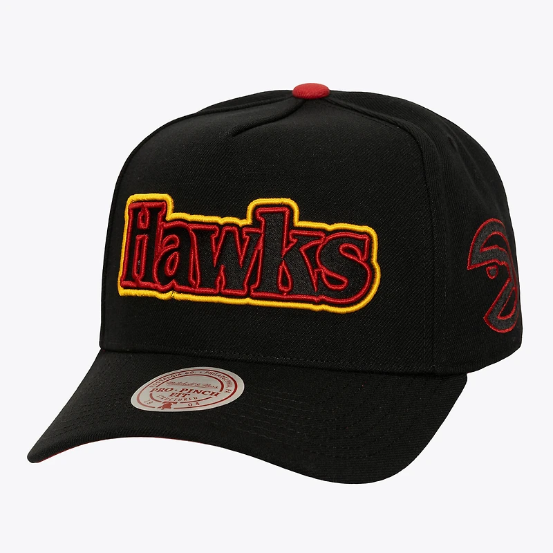 Men's Mitchell & Ness Black Atlanta Hawks Hardwood Classics Class Act Pro-Pinch Adjustable Hat