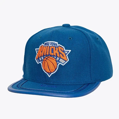 Men's Mitchell & Ness  Blue New York Knicks Upscale Snapback Hat