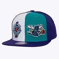 Men's Mitchell & Ness Teal/White Charlotte Hornets Hardwood Classics Duo Front Snapback Hat