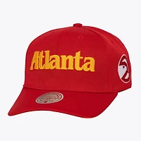Men's Mitchell & Ness Red Atlanta Hawks Hardwood Classics Chain Gang Pro Crown Snapback Hat