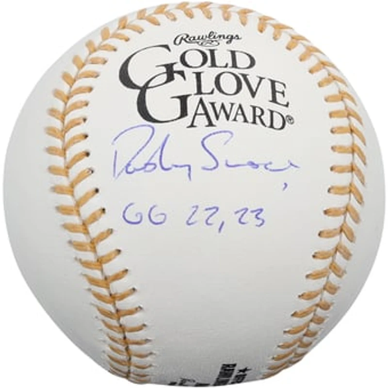 Dansby Swanson Chicago Cubs Autographed Gold Glove Logo Baseball with "GG 22, 23" Inscription