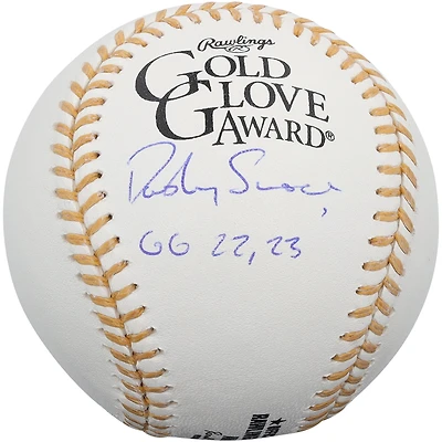Dansby Swanson Chicago Cubs Autographed Gold Glove Logo Baseball with "GG 22, 23" Inscription