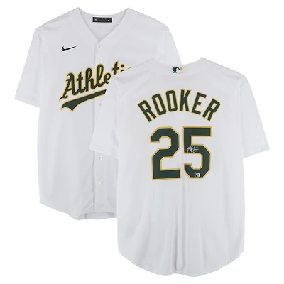 Brent Rooker Athletics Autographed White Nike Replica Jersey