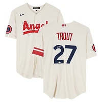 Mike Trout Los Angeles Angels Autographed Cream Nike City Connect Replica Jersey