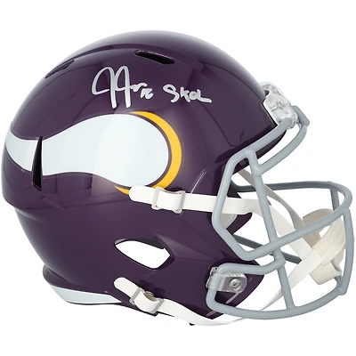 Justin Jefferson Minnesota Vikings Autographed Riddell 1961-1979 Throwback Speed Replica Helmet with "SKOL" Inscription