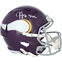 Justin Jefferson Minnesota Vikings Autographed Riddell 1961-1979 Throwback Speed Replica Helmet with "SKOL" Inscription