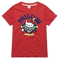 Women's Homage  Red Philadelphia Phillies Hello Kitty x MLB Tri-Blend T-Shirt