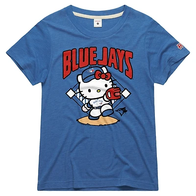 Women's Homage Royal Toronto Blue Jays Hello Kitty x MLB Tri-Blend T-Shirt