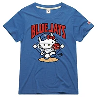 Women's Homage  Royal Toronto Blue Jays Hello Kitty x MLB Tri-Blend T-Shirt
