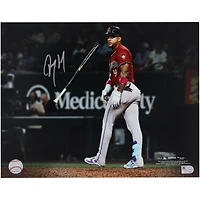 Ketel Marte Arizona Diamondbacks Autographed 11" x 14" Home Run Bat Flip Spotlight Photograph