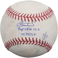 Cam Schlittler New York Yankees Autographed Game-Used Pitched Baseball vs. Boston Red Sox on October 2, 2025 with "8 IP 0 ER 12K 10/2/25" Inscription
