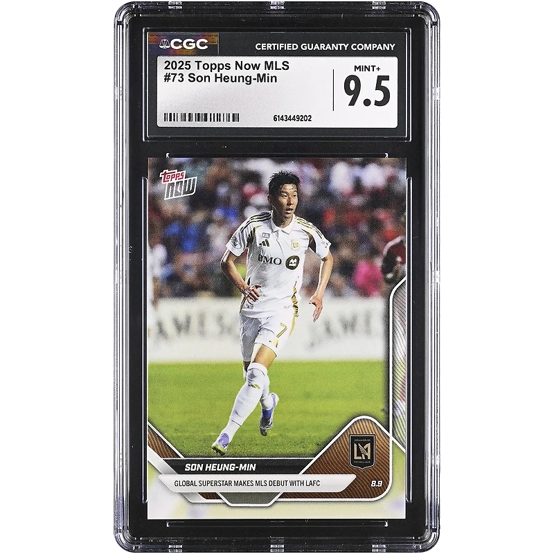 Son Heung-Min LAFC 2025 Topps Now MLS Global Superstar Makes MLS Debut with LAFC #73 CGC Authenticated 9.5 Card