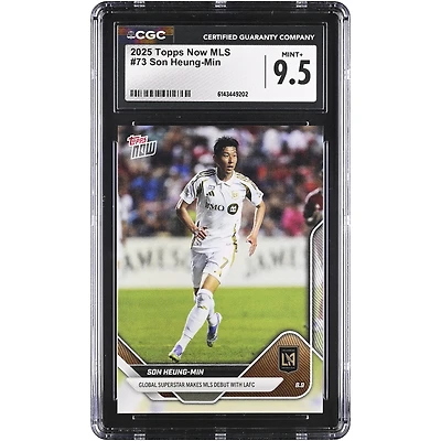 Son Heung-Min LAFC 2025 Topps Now MLS Global Superstar Makes MLS Debut with LAFC #73 CGC Authenticated 9.5 Card