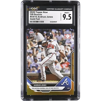 Andruw Jones Atlanta Braves 2025 Topps Now Off-Season Gold Foil #OS16 #/50 CGC Authenticated 9.5 Card
