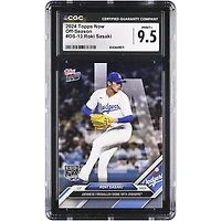 Roki Sasaki Los Angeles Dodgers 2024 Topps Now Japanese Fireballer Signs with Dodgers #OS-13 CGC Authenticated 9.5 Card