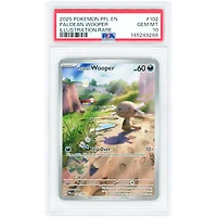 Paldean Wooper 2025 Pokemon Mega Evolution Phantasmal Flames Illustration Rare #102 PSA Authenticated 10 Card