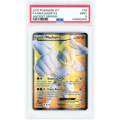 Machamp EX 2015 Pokemon XY Ancient Origins Full Art #90 PSA Authenticated 9 Card