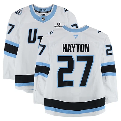 Barrett Hayton Utah Mammoth Game-Used #27 White Set 2 Jersey Worn During Games Played Between December 14, 2025 and March 28, 2026