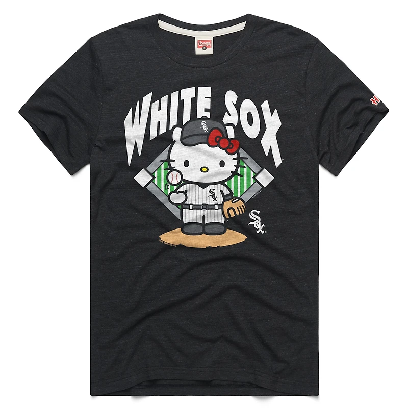 Unisex Homage  Charcoal Chicago White Sox Hello Kitty Tri-Blend T-Shirt