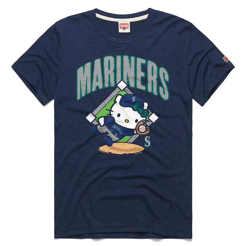 Unisex Homage Navy Seattle Mariners Hello Kitty Tri-Blend T-Shirt