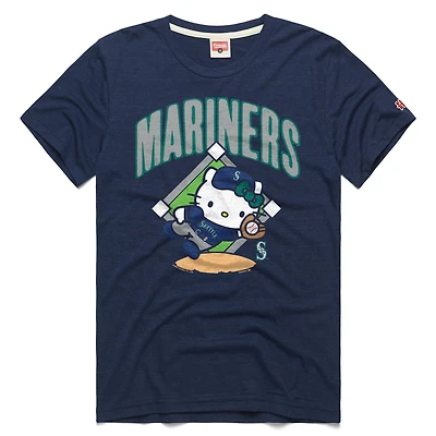 Unisex Homage Navy Seattle Mariners Hello Kitty Tri-Blend T-Shirt
