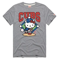 Unisex Homage  Gray Chicago Cubs Hello Kitty Tri-Blend T-Shirt