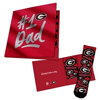 Unisex Rock Em Socks  Red Georgia Bulldogs #1 Dad Gift Card Socks