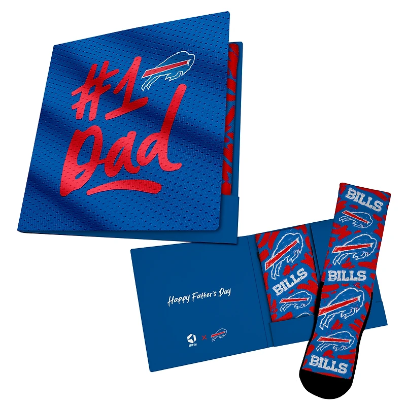 Unisex Rock Em Socks Royal Buffalo Bills #1 Dad Gift Card Socks