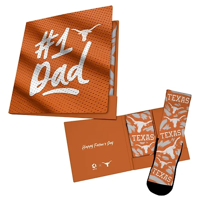 Unisex Rock Em Socks Texas Orange Texas Longhorns #1 Dad Gift Card Socks